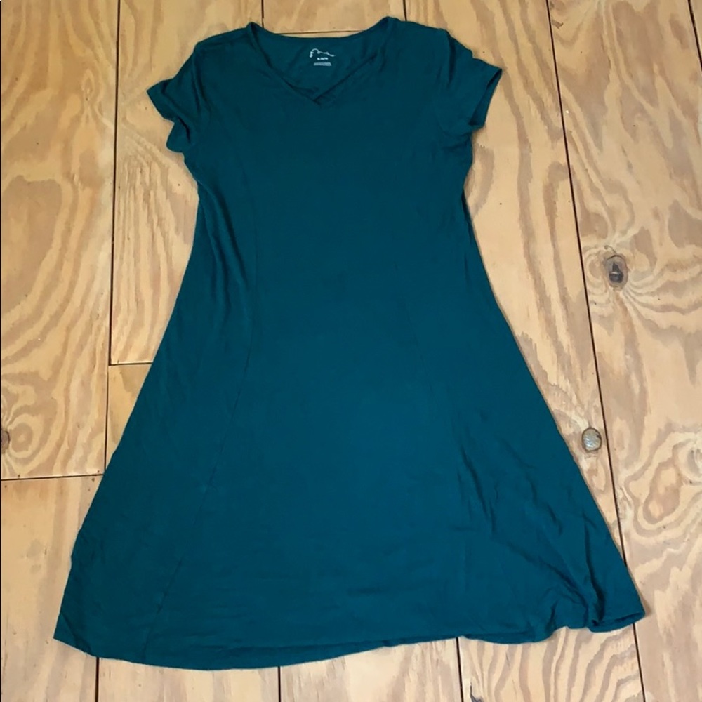 Hunter green skater dress.